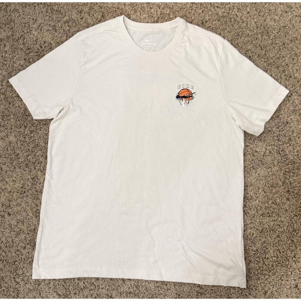 Nike Beige Basketball Logo Crew Neck Men's T-Shirt Size XL